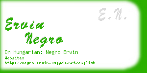 ervin negro business card